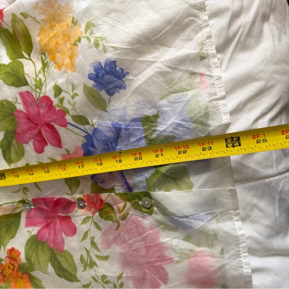 Bailey 44 White Button-Down Blouse with Pink, Blue & Yellow Floral Print - Picture 5 of 7
